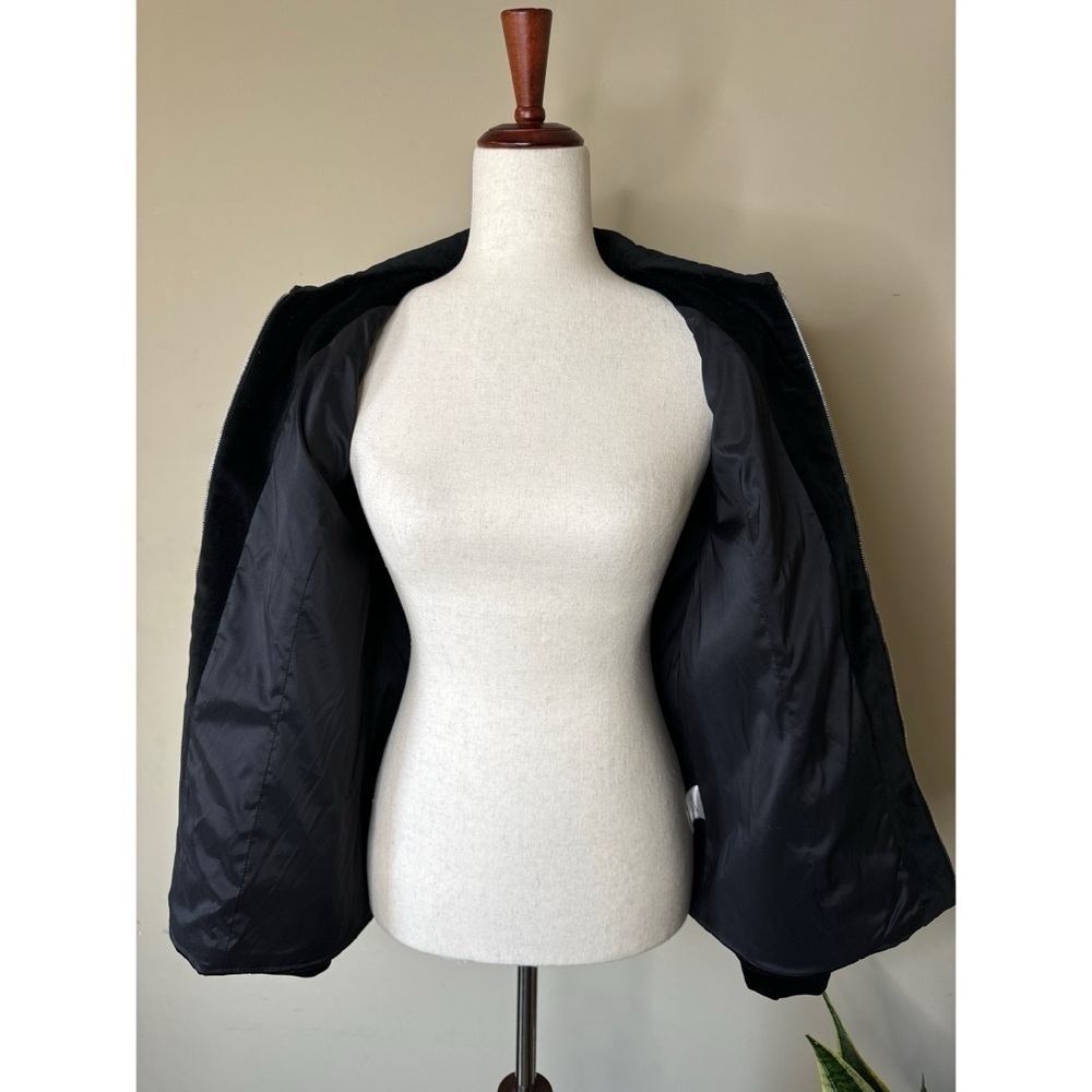 St John Sport Black Quilted Zip Front Long Sleeve Jacket Size Medium - Picture 4 of 6
